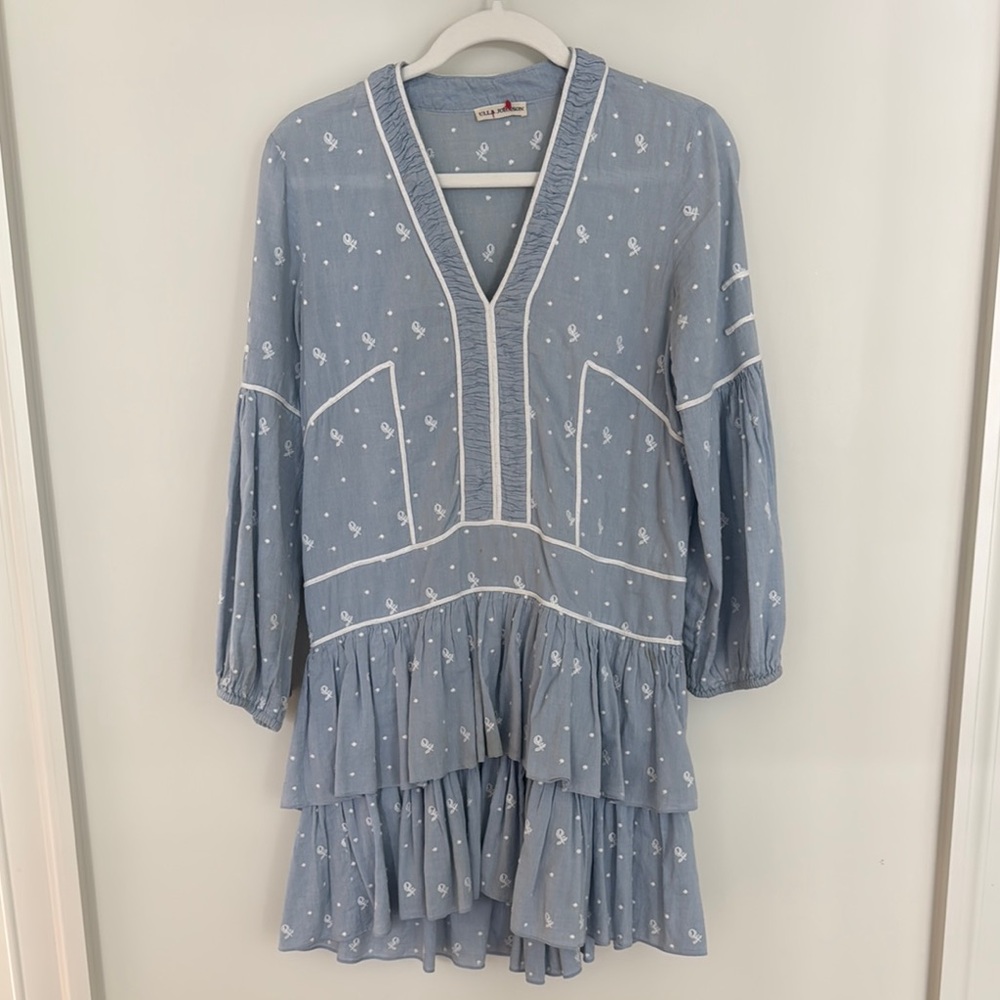 Ulla Johnson Blue Floral Ruffle Dress